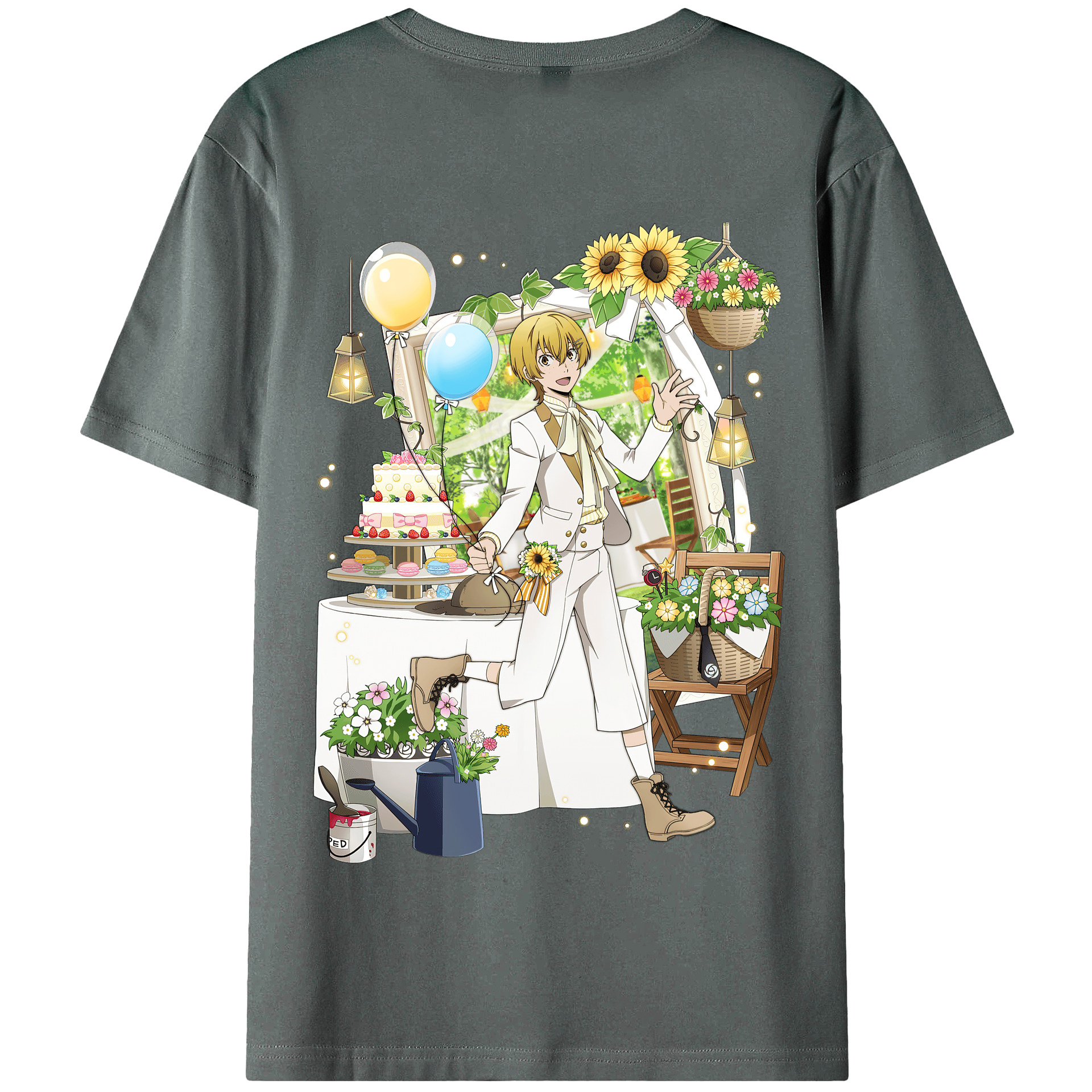 （画像用） 文豪ストレイドッグス Bungo Stray Dogs 綿100％半袖Tシャツ（背面プリント）